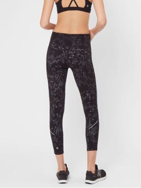 Sweaty Betty Pants - Sweaty Betty Power leggings sz small black & grey brush stroke print